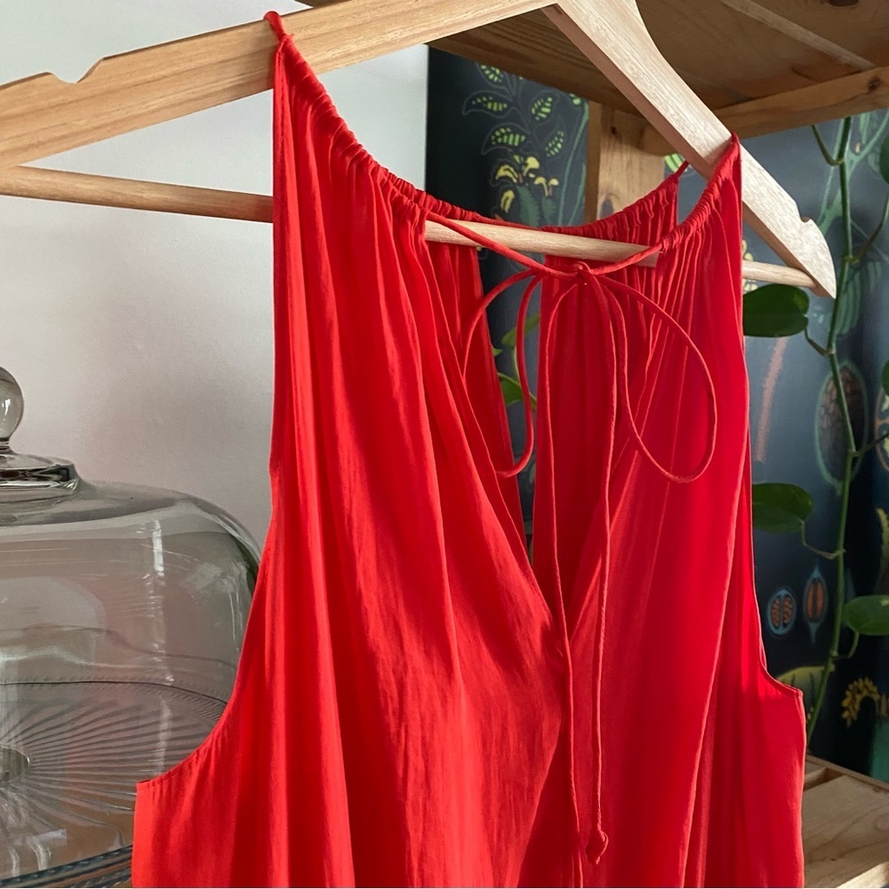 Ramy Brook Red Shelly Smocked Drop Waist Mini Dress S - Picture 10 of 16